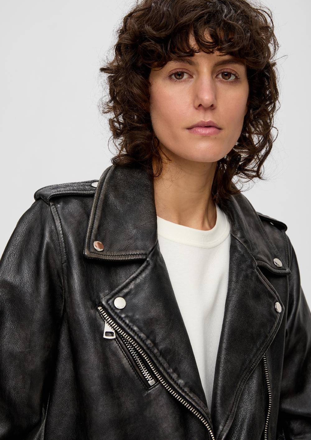 S.Oliver Bikerjacke Aus Echtleder