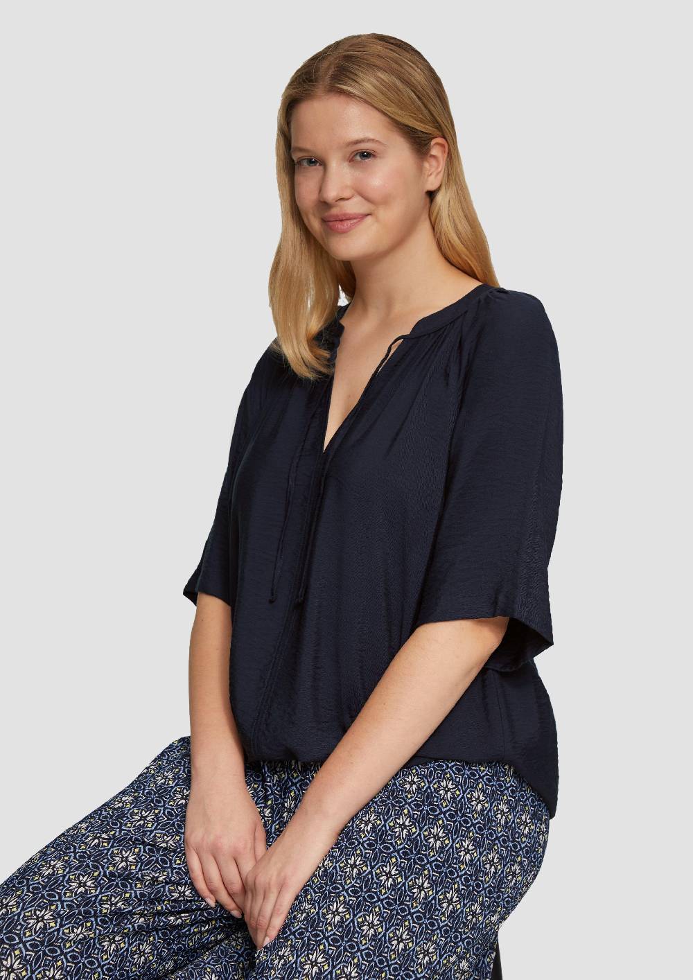 S.Oliver Bluse Aus Strukturierter Viskose