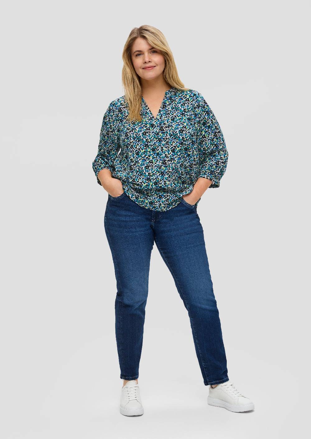 S.Oliver Bluse Aus Viskose Mit 3/4-Ärmeln