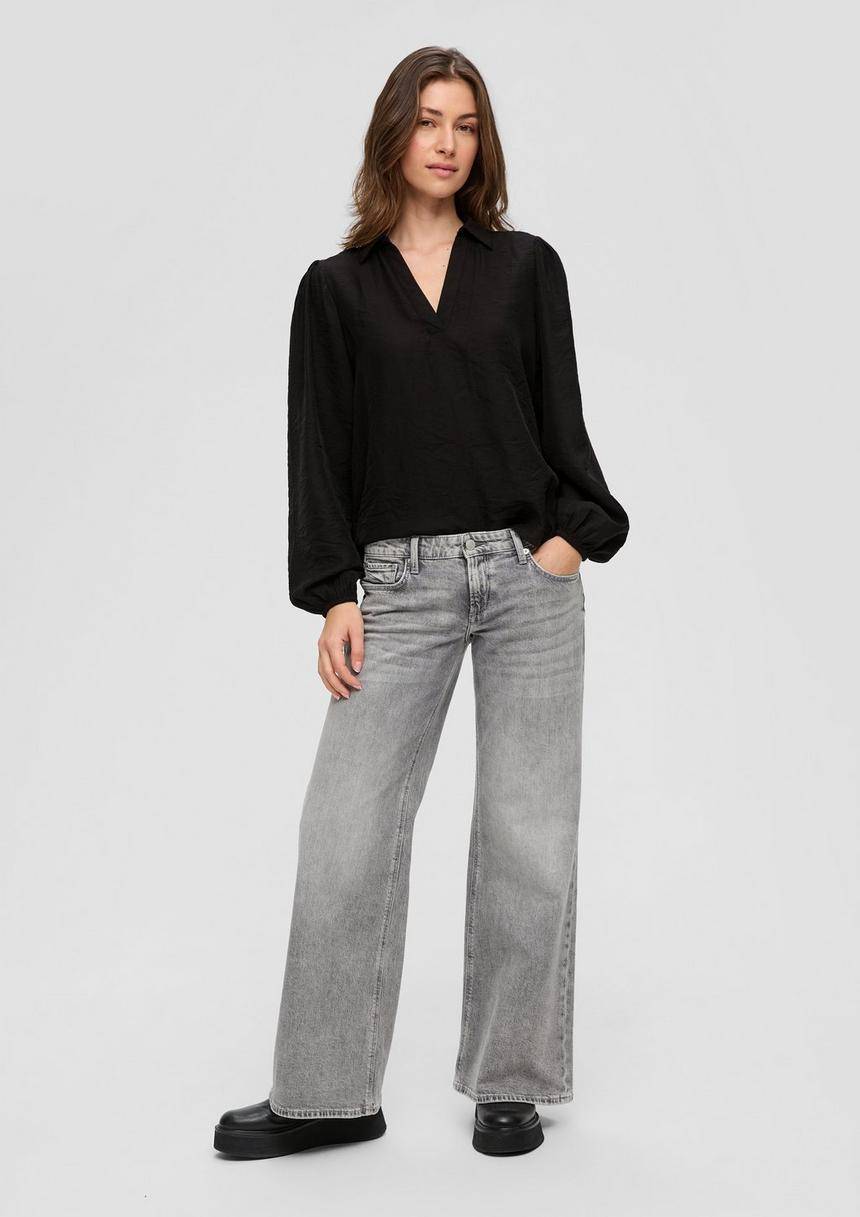 S.Oliver Bluse Mit Puffärmel Aus Viskosemix