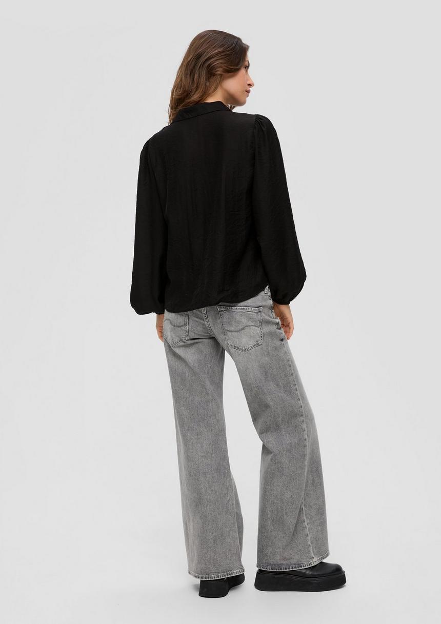 S.Oliver Bluse Mit Puffärmel Aus Viskosemix