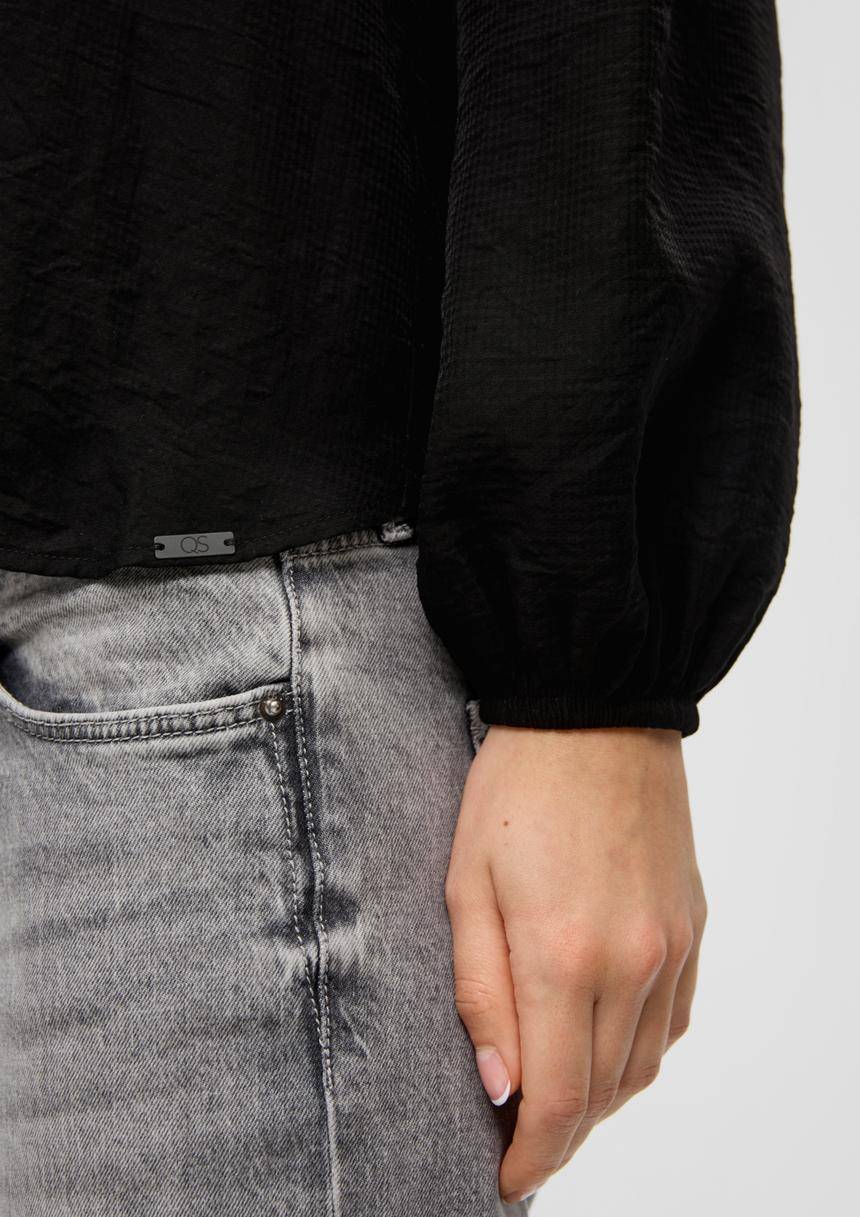 S.Oliver Bluse Mit Puffärmel Aus Viskosemix