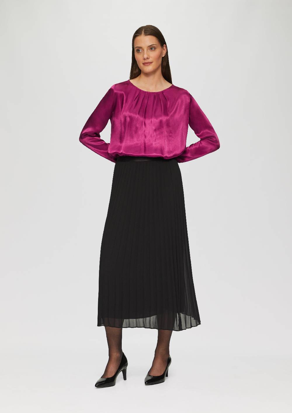 S.Oliver Blusenshirt Im Fabricmix Mit Raff-Details