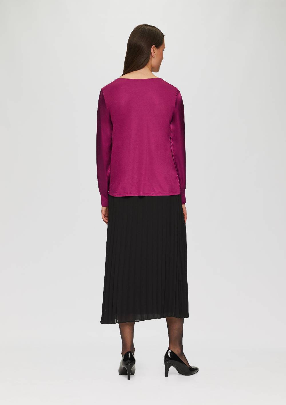 S.Oliver Blusenshirt Im Fabricmix Mit Raff-Details