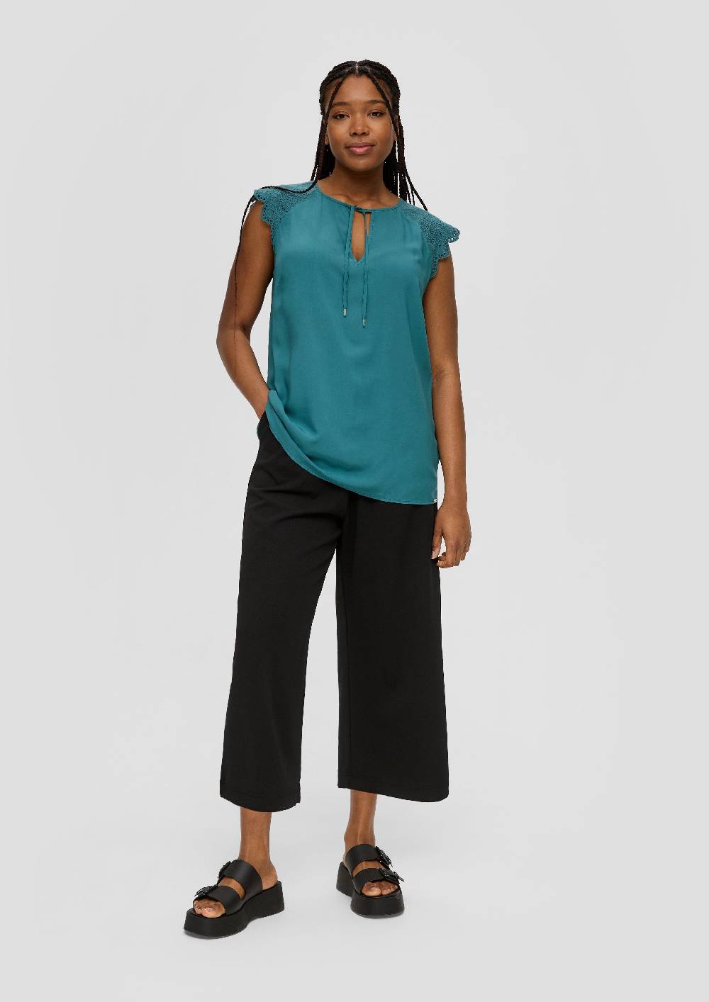 S.Oliver Blusentop Aus Viskose Mit Lochspitze