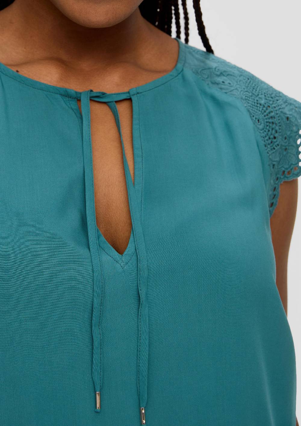 S.Oliver Blusentop Aus Viskose Mit Lochspitze