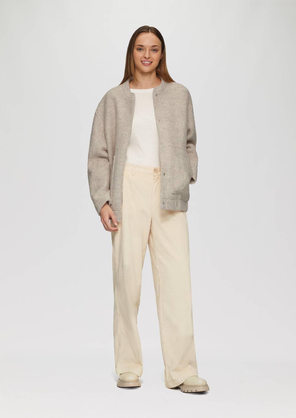 S.Oliver Bouclé-Bomberjacke Aus Wollmix