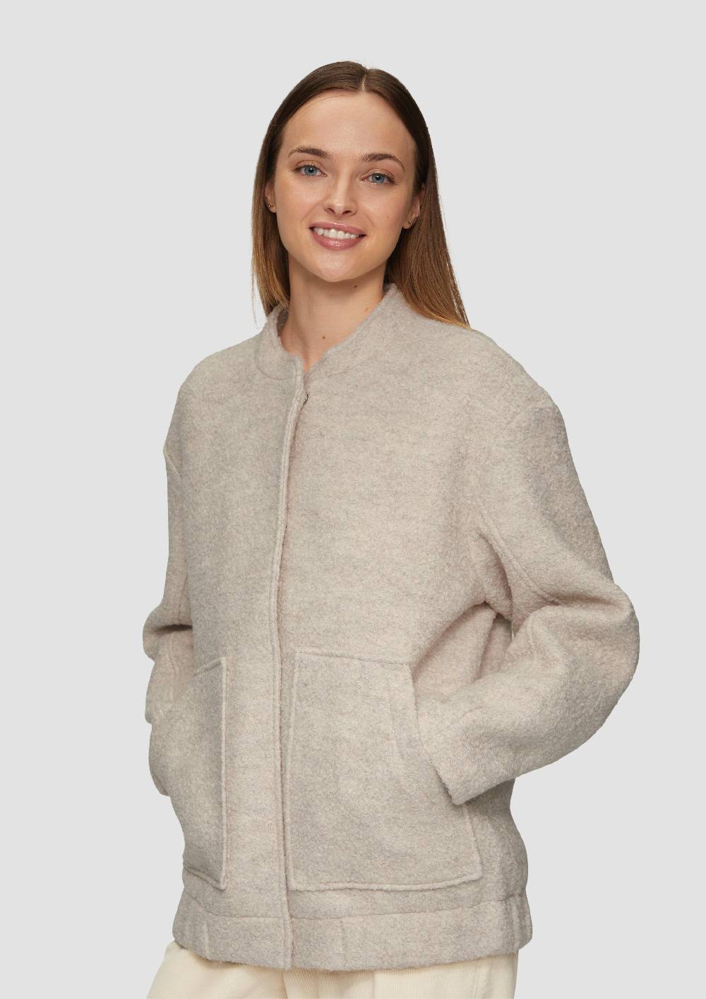 S.Oliver Bouclé-Bomberjacke Aus Wollmix