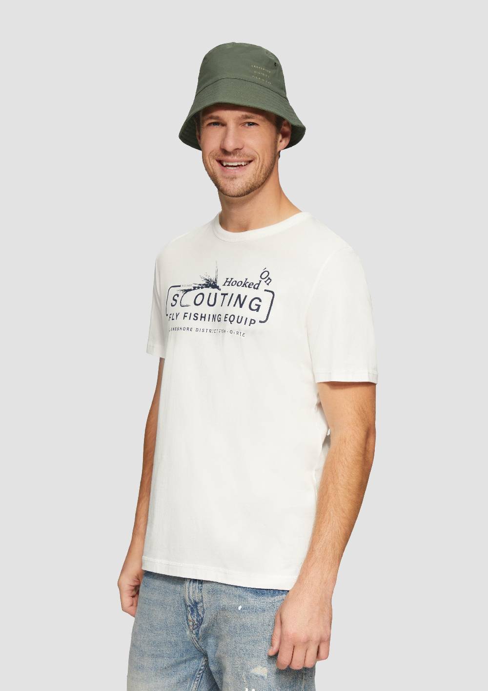 S.Oliver Bucket-Hat Mit Print-Detail