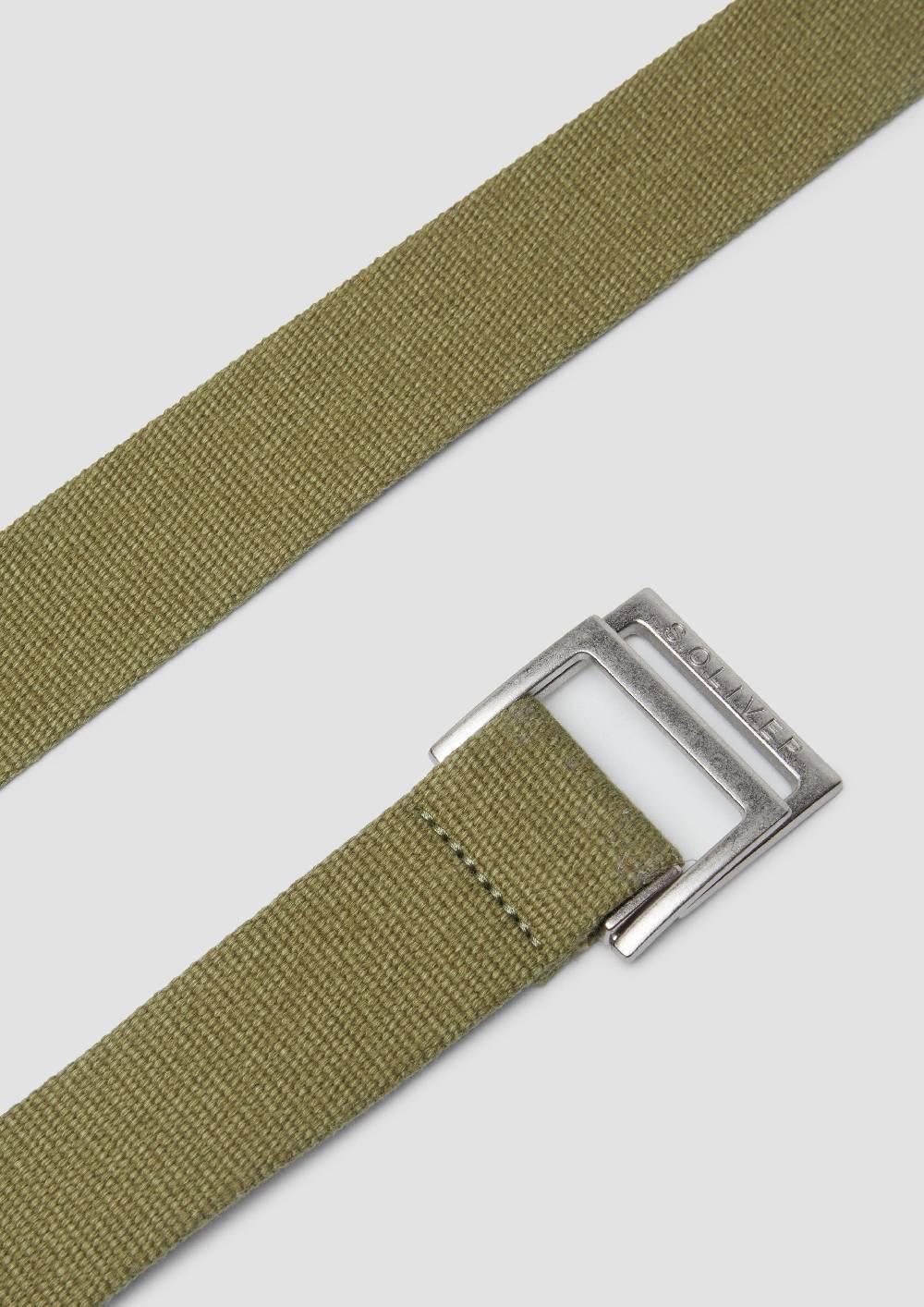 S.Oliver Canvas-Gürtel Mit Lederdetails