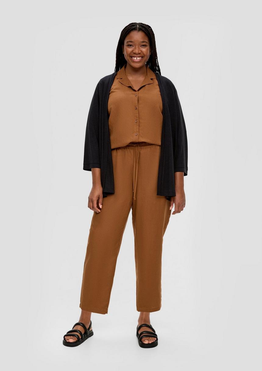 S.Oliver Cardigan Aus Viskosemix Mit Leinen