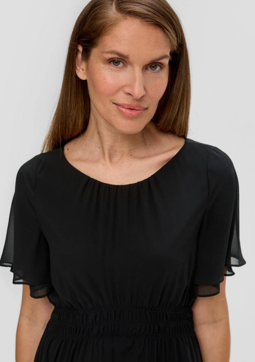 S.Oliver Chiffon-Kleid Mit Elastischem Bund