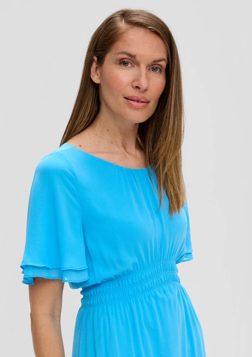 S.Oliver Chiffon-Kleid Mit Elastischem Bund