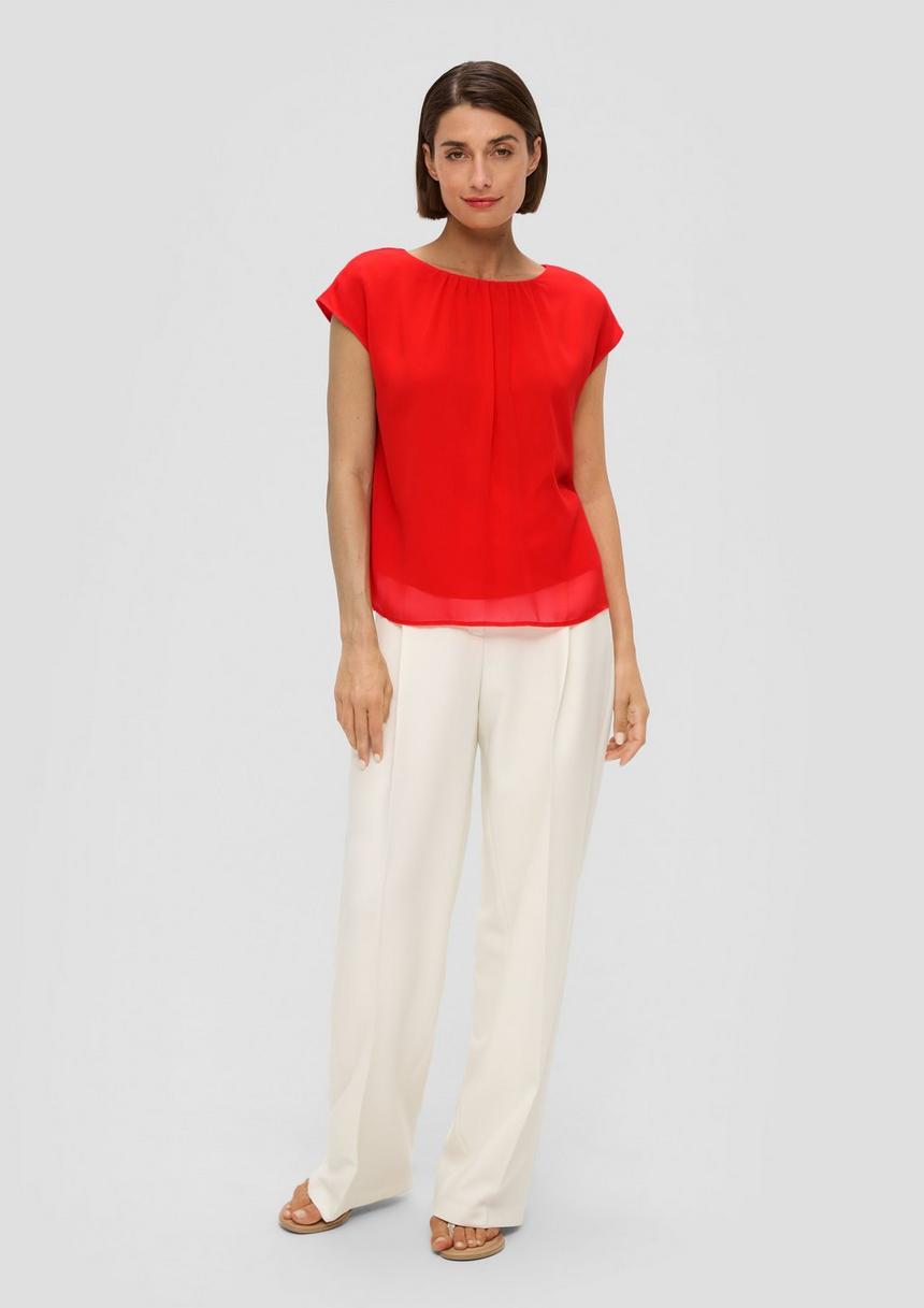 S.Oliver Chiffonbluse Mit Raffung
