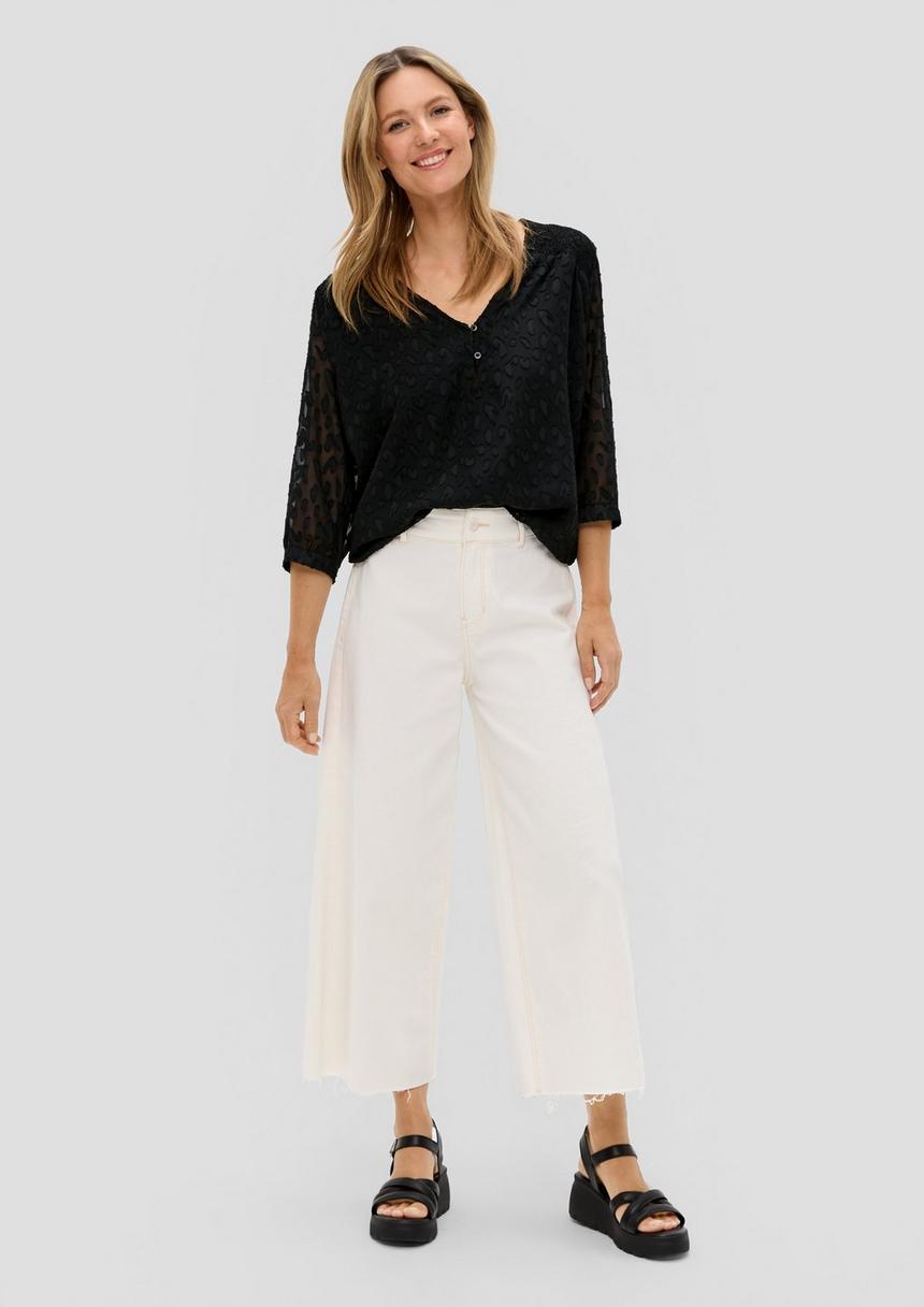 S.Oliver Chiffonbluse Mit Smok-Detail