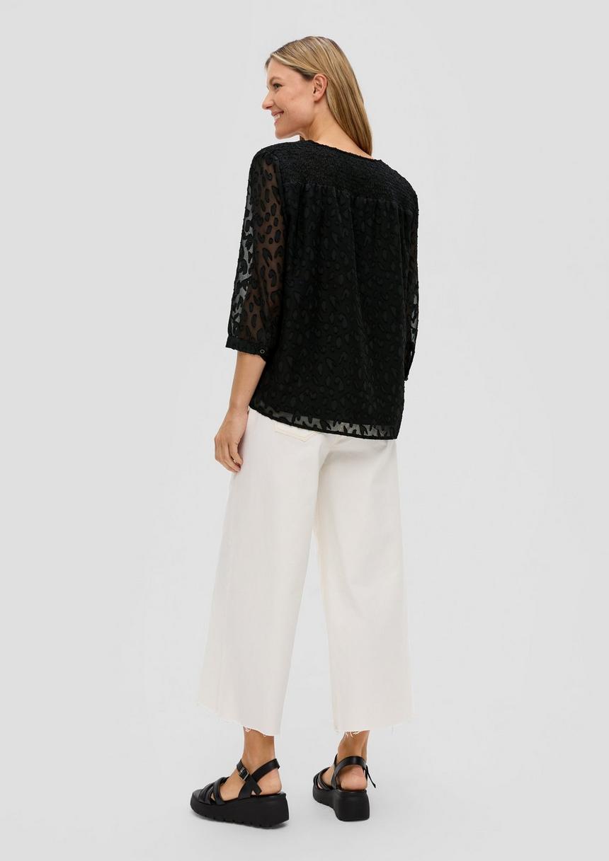S.Oliver Chiffonbluse Mit Smok-Detail