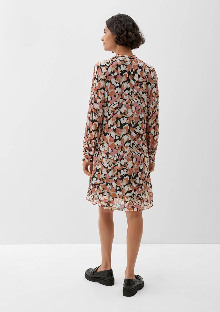 S.Oliver Chiffonkleid Mit Biesenfalten