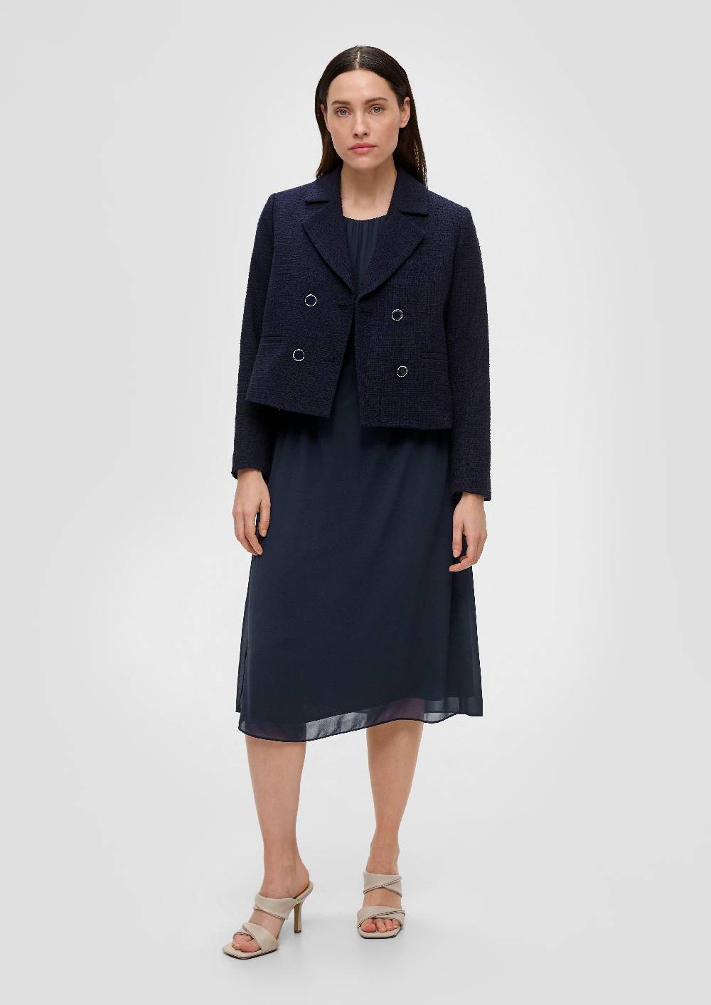S.Oliver Chiffonkleid Mit Raffung