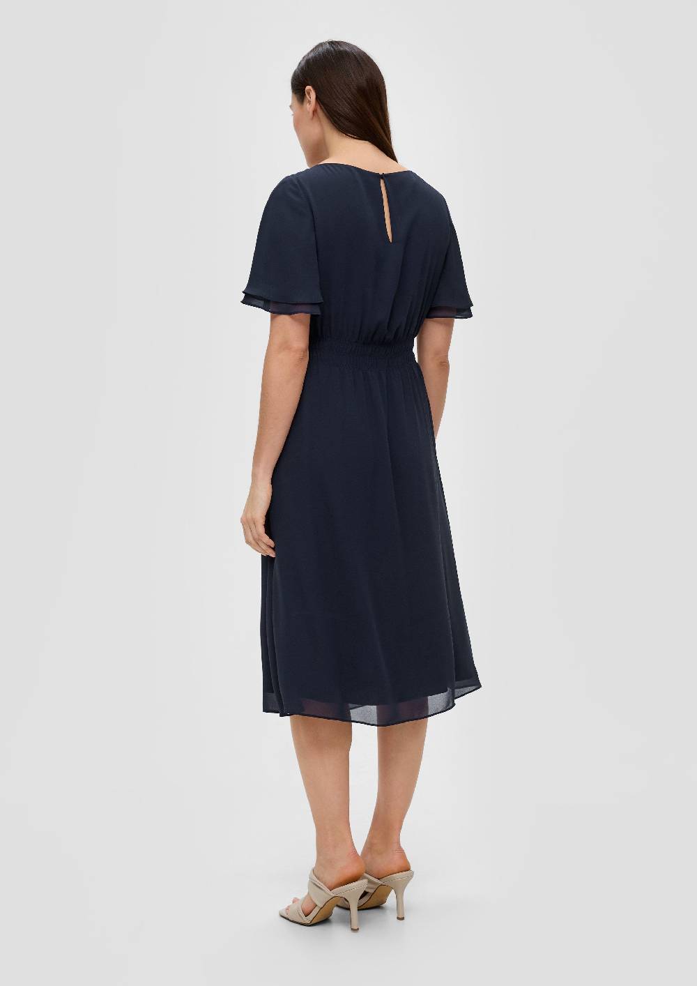 S.Oliver Chiffonkleid Mit Raffung