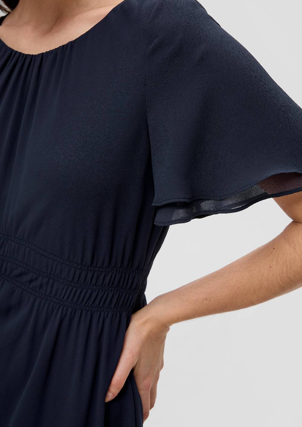 S.Oliver Chiffonkleid Mit Raffung