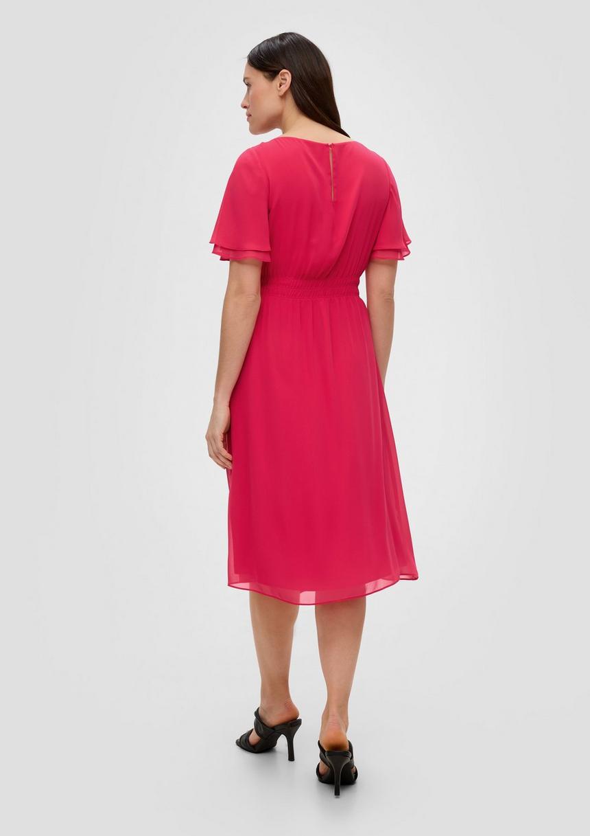 S.Oliver Chiffonkleid Mit Raffung