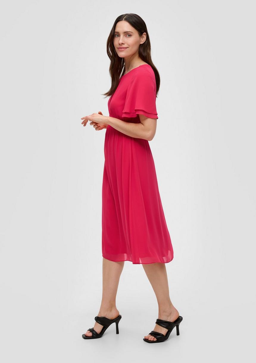 S.Oliver Chiffonkleid mit Raffung