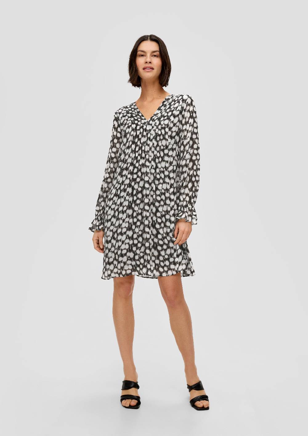 S.Oliver Chiffonkleid Mit V-Ausschnitt