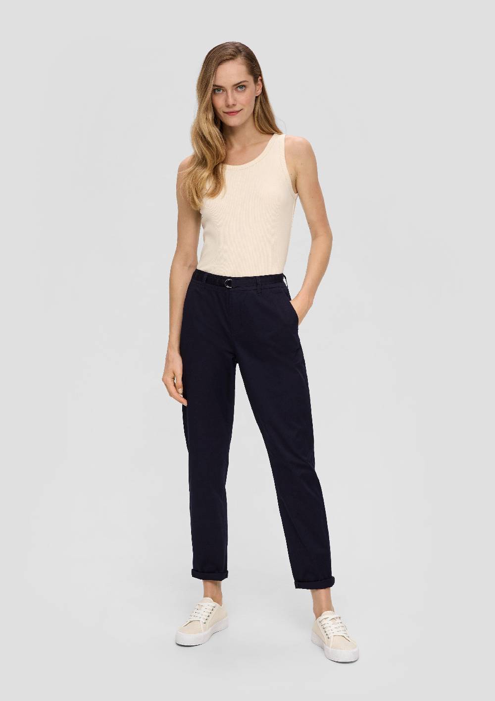 S.Oliver Chino Mit Gürtel Aus Baumwollstretch