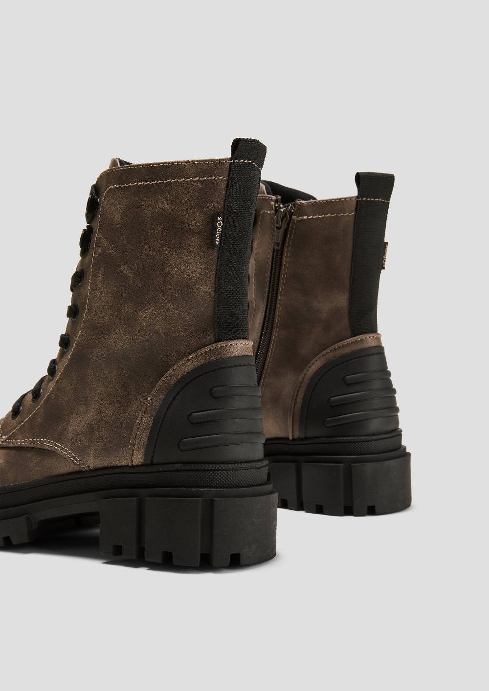 S.Oliver Chunky Boots In Leder-Optik