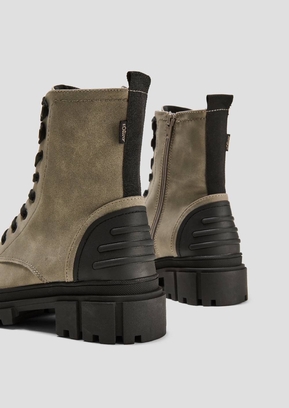 S.Oliver Chunky Boots In Leder-Optik