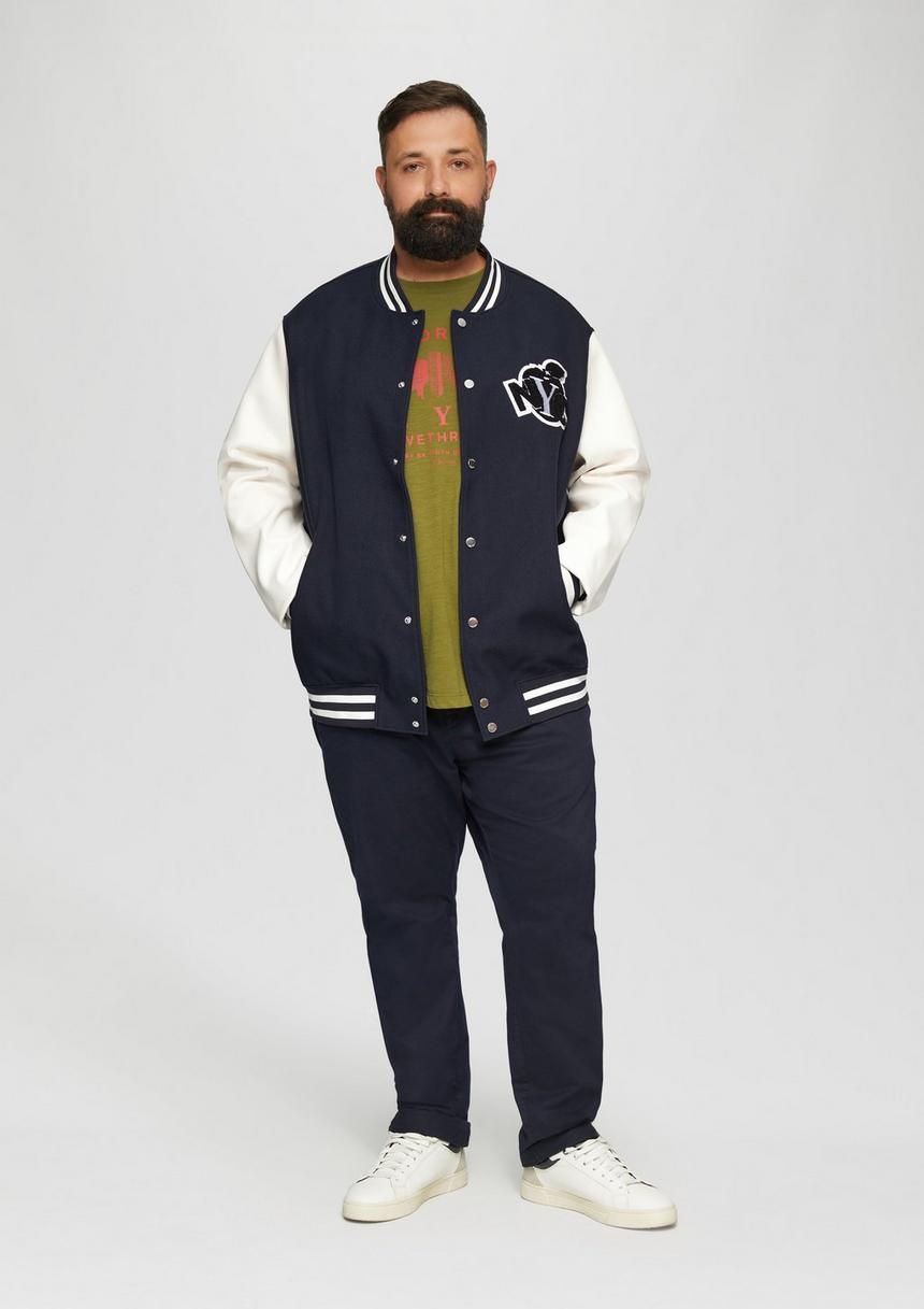 S.Oliver Collegejacke Aus Twill Und Lederimitat
