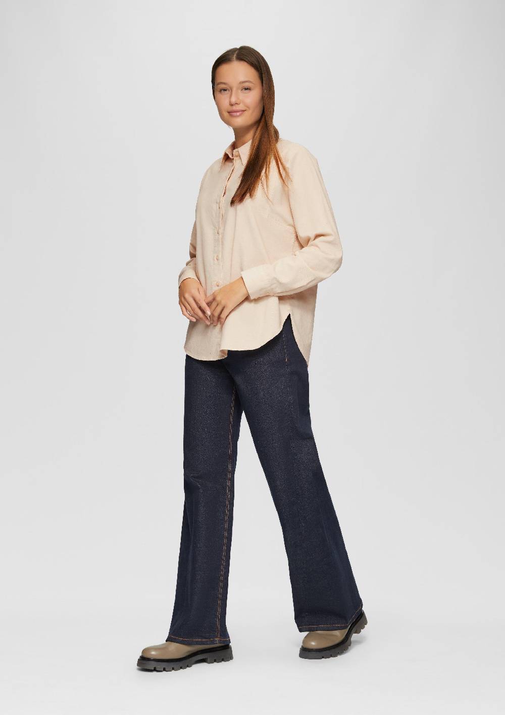 S.Oliver Cordbluse Im Relaxed Fit Mit Naht-Details