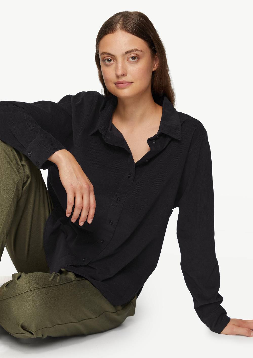 S.Oliver Cordbluse Im Relaxed Fit Mit Naht-Details