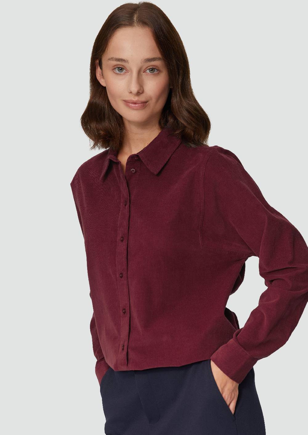 S.Oliver Cordbluse Im Relaxed Fit Mit Naht-Details
