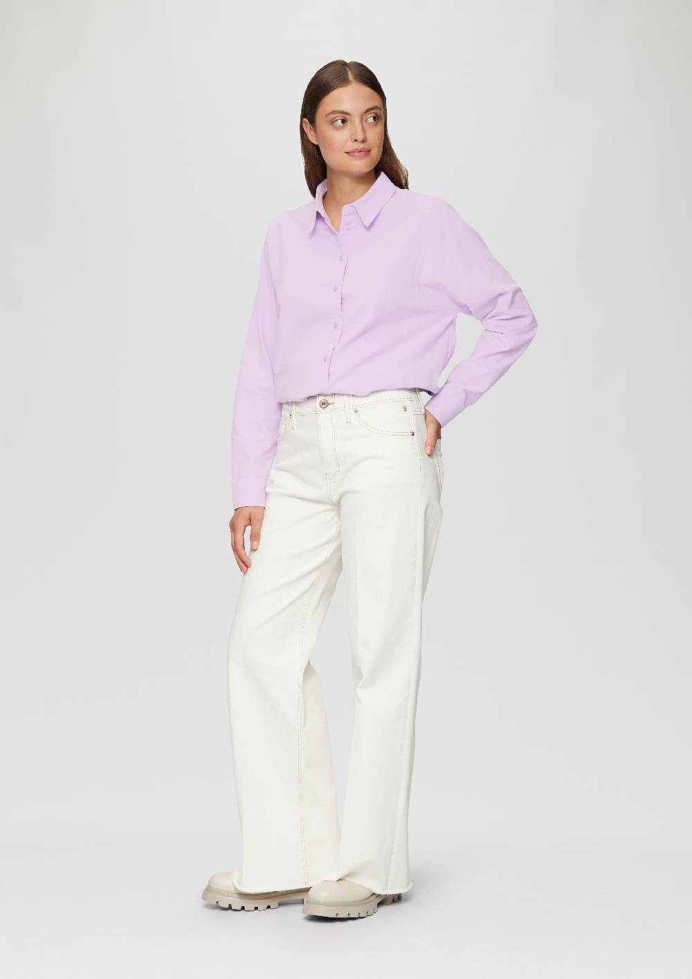 S.Oliver Cordbluse Im Relaxed Fit Mit Naht-Details