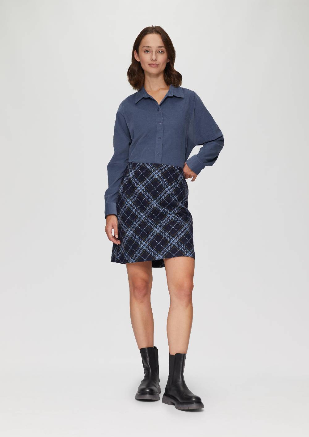 S.Oliver Cordbluse Im Relaxed Fit Mit Naht-Details