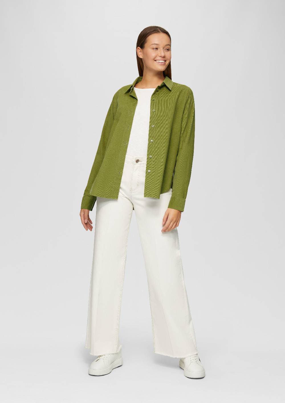 S.Oliver Cordbluse Im Relaxed Fit Mit Naht-Details