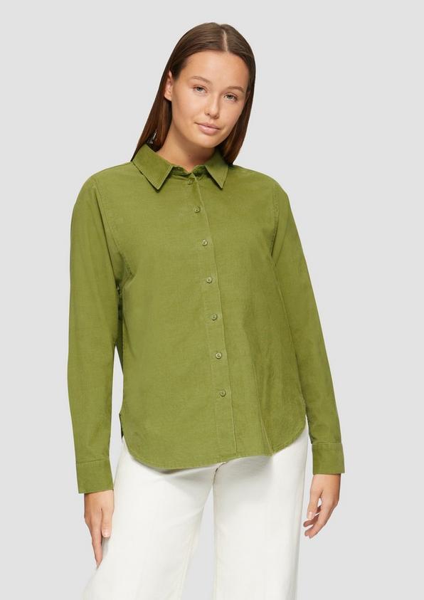 S.Oliver Cordbluse im Relaxed Fit mit Naht-Details