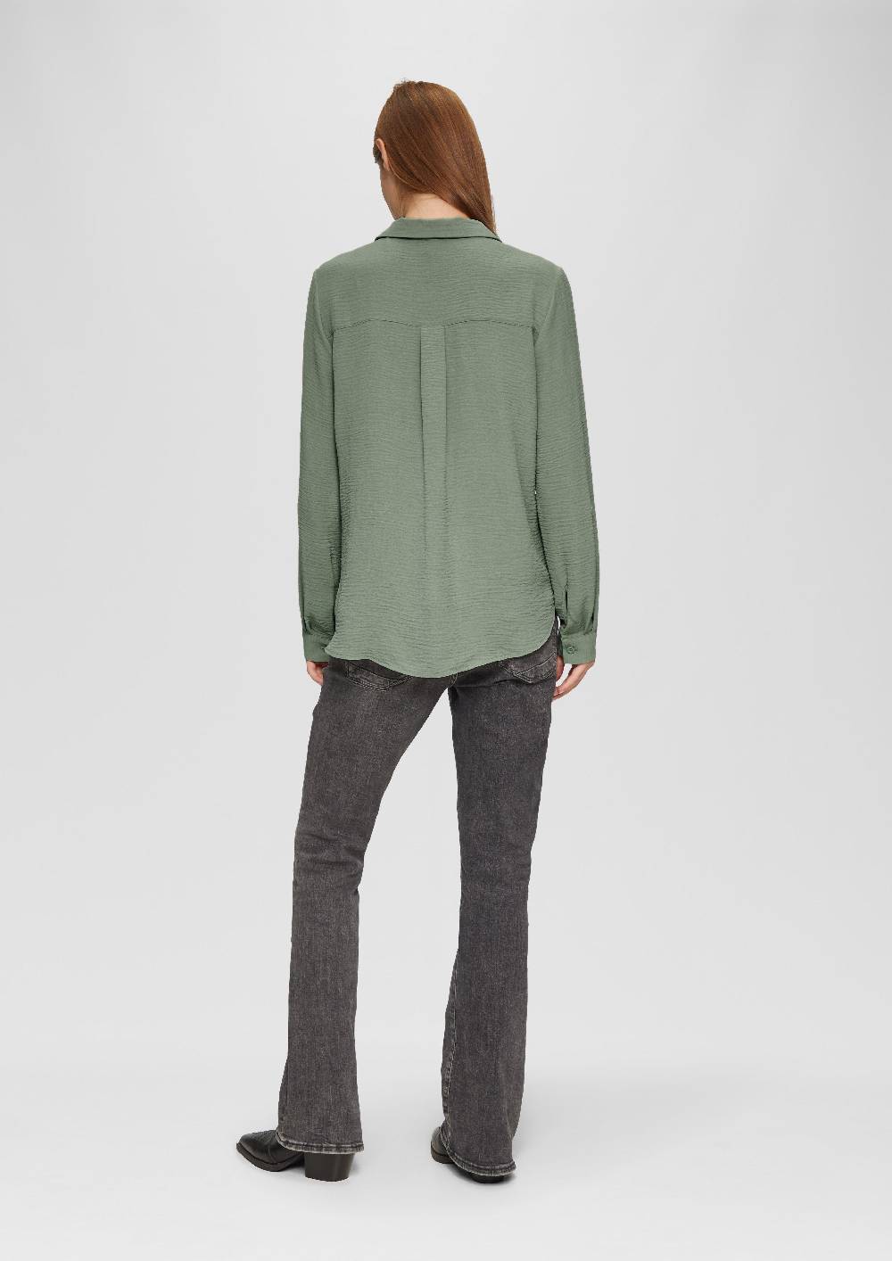 S.Oliver Crêpe-Bluse Mit Brusttaschen