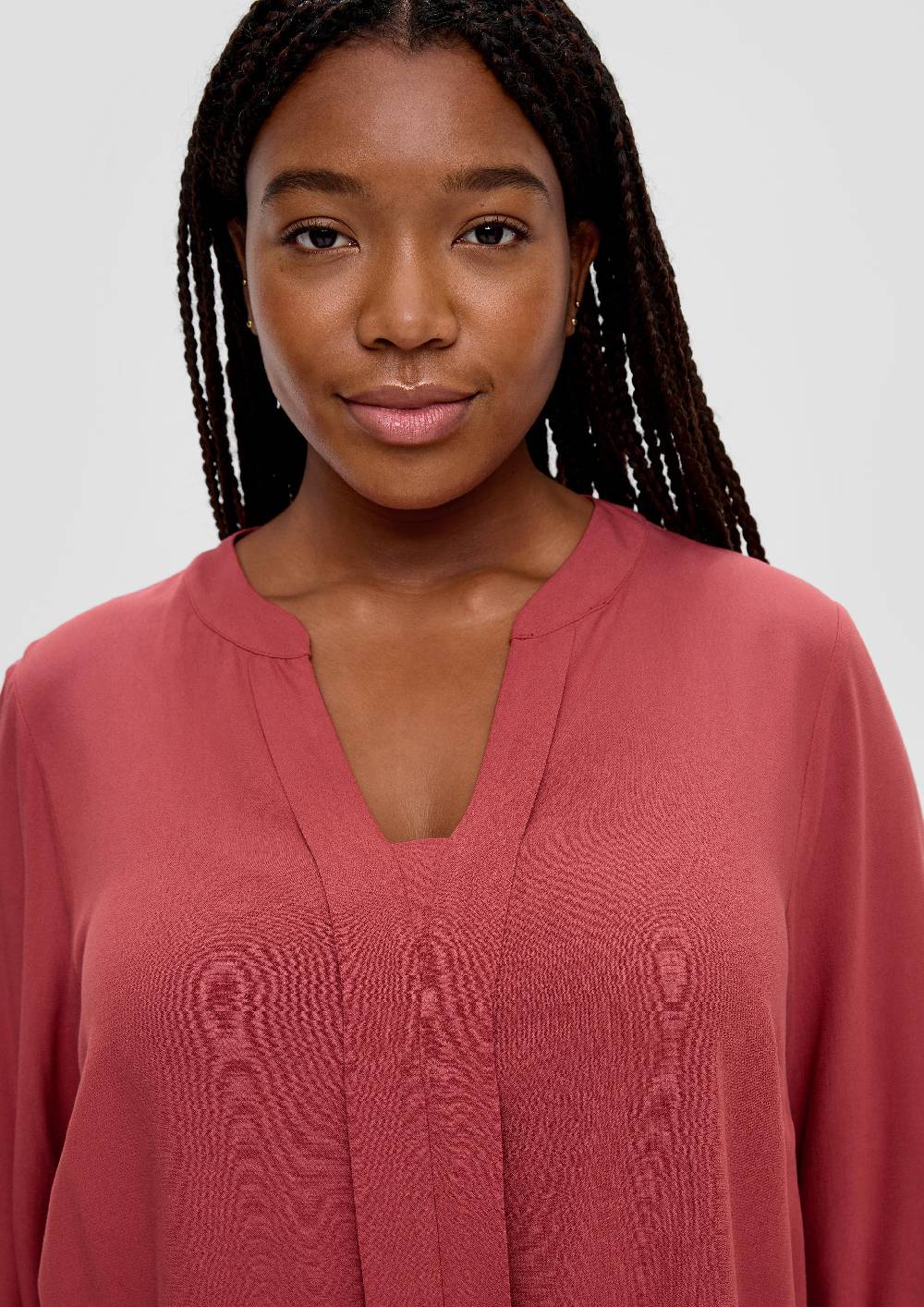 S.Oliver Crêpe-Bluse Mit Passe