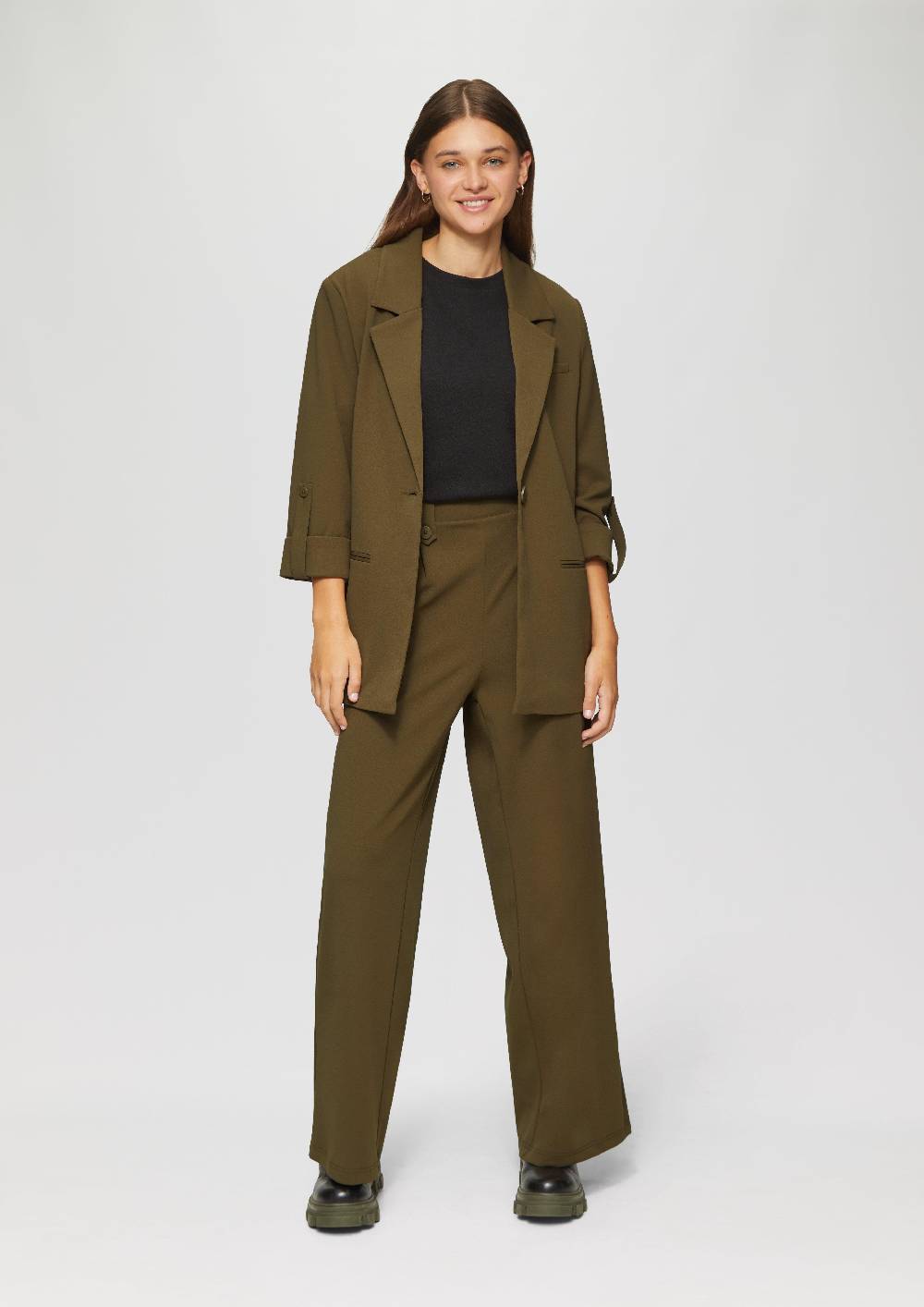 S.Oliver Crêpe-Hose Im Relaxed Fit Mit Wide Leg