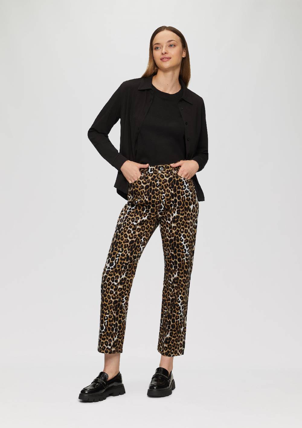 S.Oliver Crop Jeans Karolin Im Leoprint