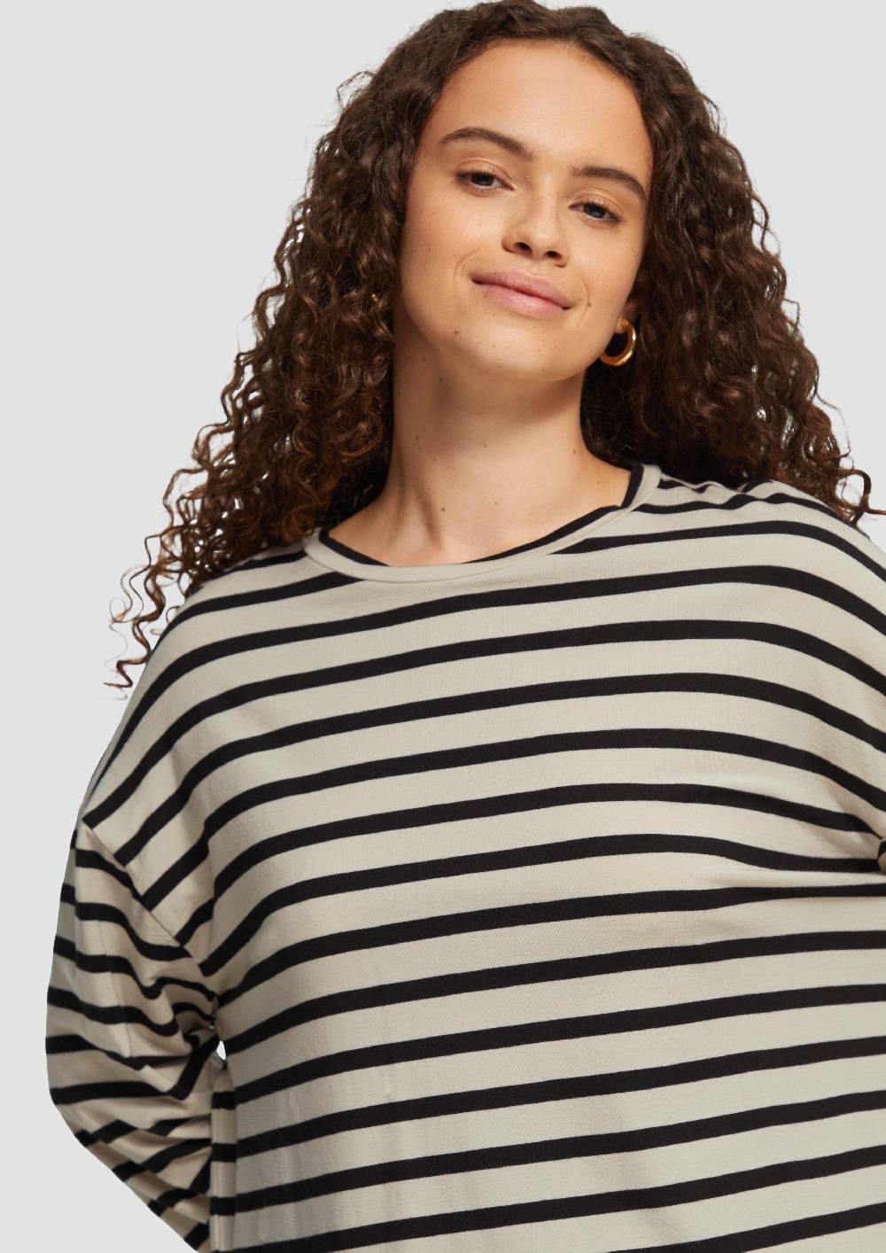 S.Oliver Cropped Langarmshirt Aus Lyocellmix