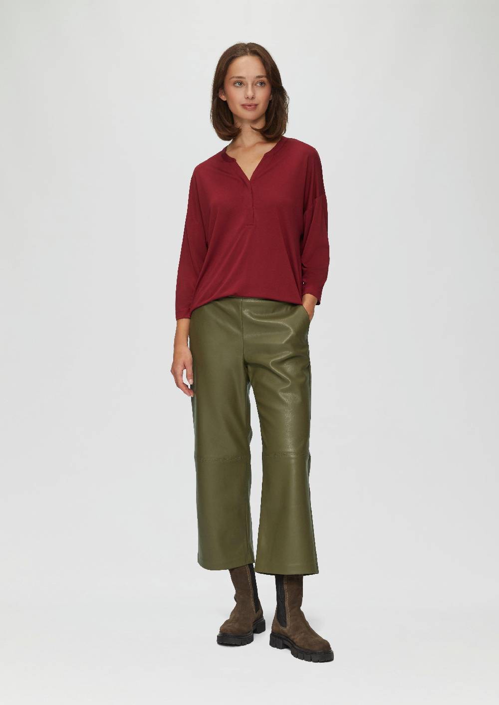 S.Oliver Culotte Aus Lederimitat Mit Nahtdetails
