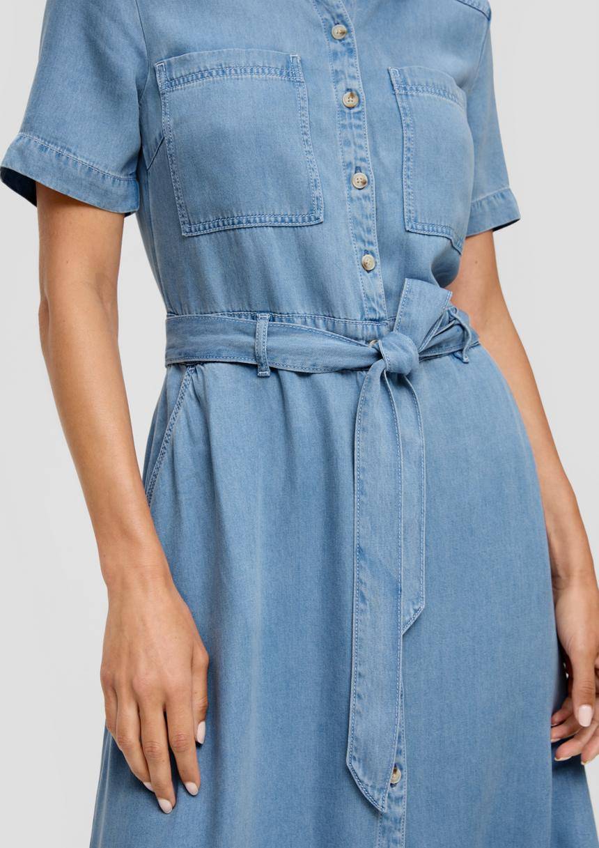S.Oliver Denim-Kleid Mit Bindegürtel