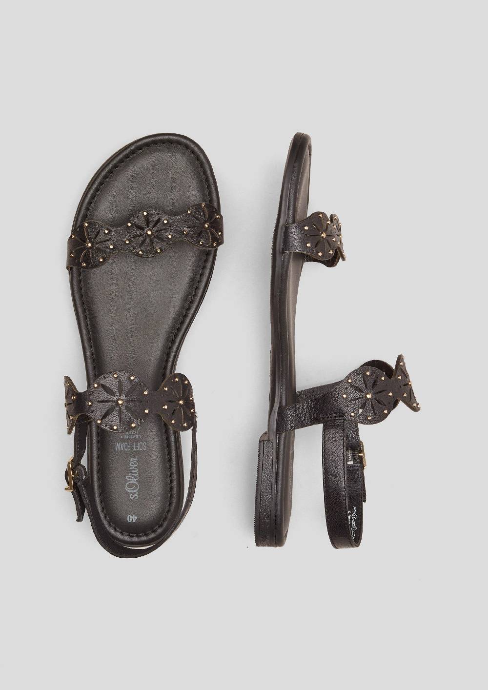 S.Oliver Echtleder-Sandalen Mit Nieten