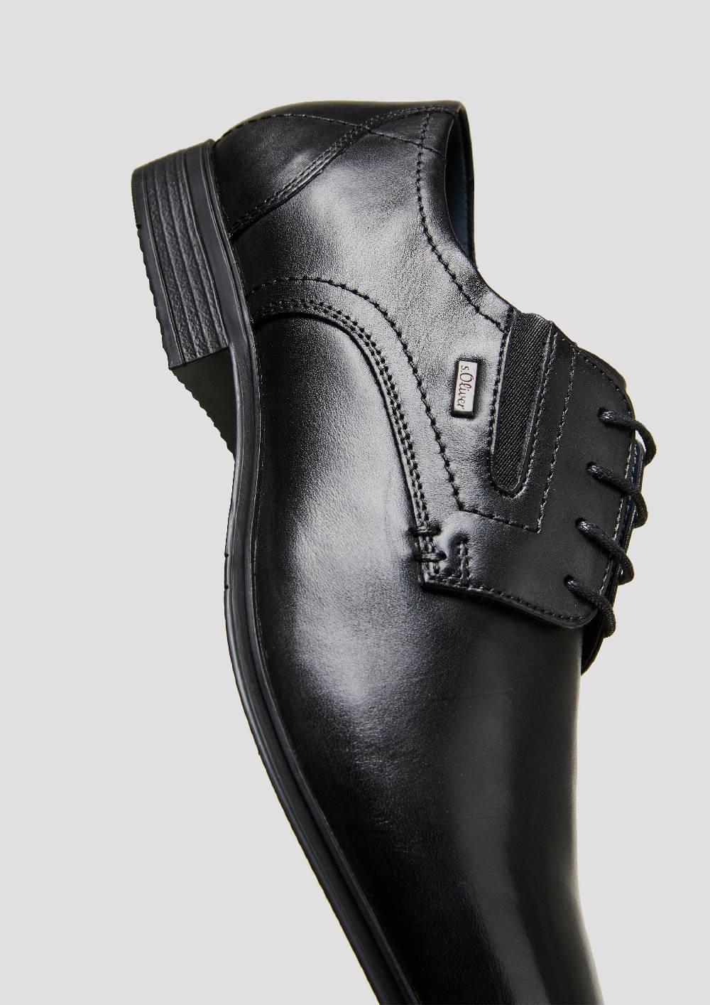 S.Oliver Echtleder-Schnürer Mit Gummizug-Detail