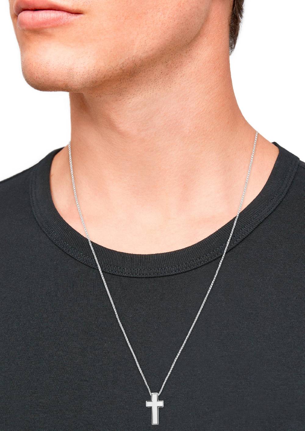S.Oliver Edelstahlkette Mit Kreuzanhänger