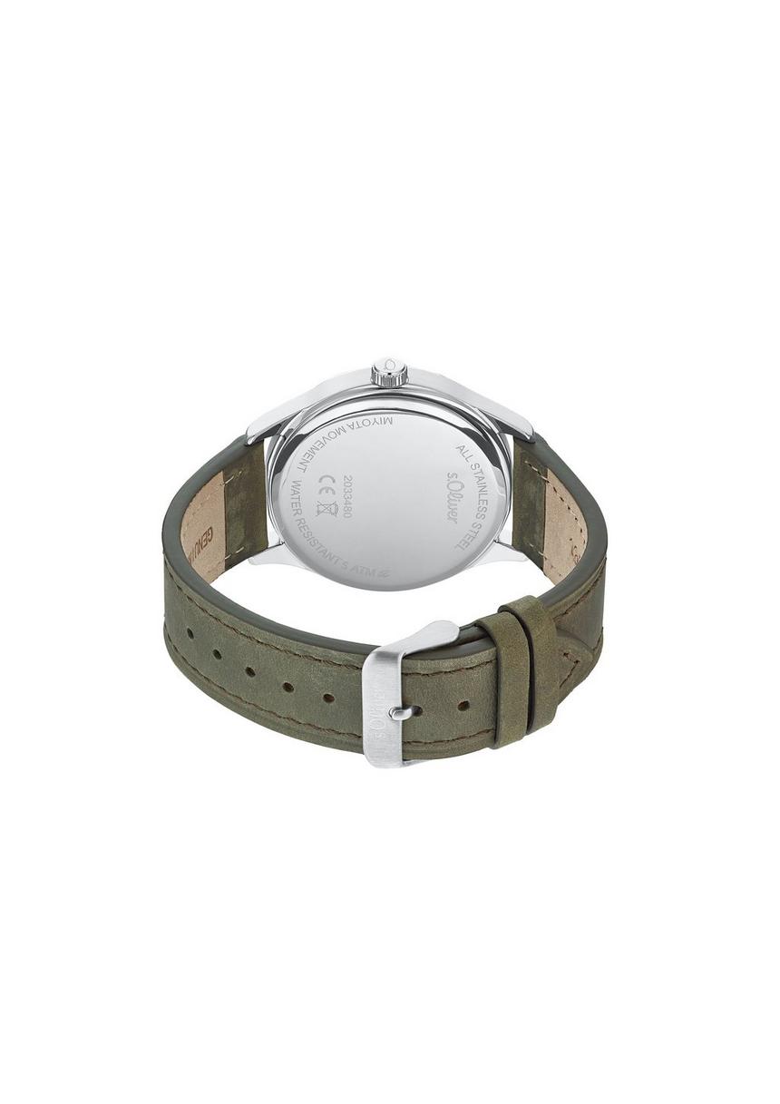 S.Oliver Edelstahluhr Mit Lederarmband