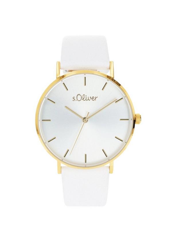 S.Oliver Edelstahluhr mit Lederarmband